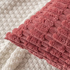 MIULEE Corduroy Decorative Throw Pillow Covers 18x18 Crimson Pack of 2