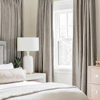 MIULEE 100% Blackout Linen Textured Curtains for Bedroom Solid Thermal Insulated Warm Taupe Grommet Room Darkening Curtains & Drapes Luxury Decor for Living Room Nursery 52 x 63 Inch (2 Panels)
