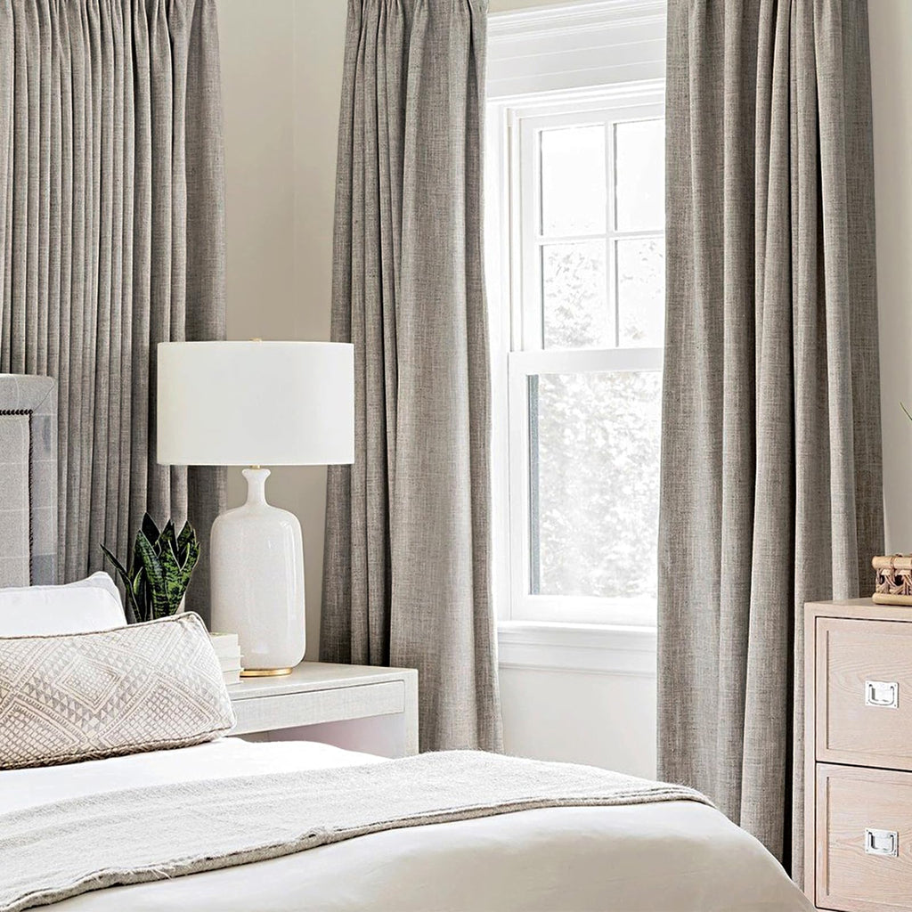 MIULEE 100% Blackout Linen Curtains for Bedroom 52x120 Inches Warm Taupe