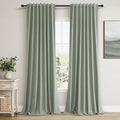 Guken 100% Blackout Curtains 96 Inch Length 2 Panels Set for Living Room Bedroom Back Tab Thermal Insulated Black Out Linen Drapes Room Darkening Window Curtains 96 Inches Long,Desert Sage