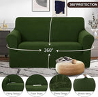 U-NICE HOME Loveseat Cover Stretch Couch Cover Sofa Cover Sofa Slipcover Furniture Protector for 2 Cushion Couch Sofa Pet Friendly(Loveseat, Bronze Green)