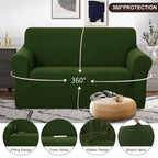 U-NICE HOME Loveseat Cover Stretch Couch Cover Sofa Slipcover, Bronze Green