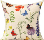 All Smiles 16 x 16 Throw Pillow Covers Outdoor Spring Summer Garden Flowers Farmhouse Outside Furniture Bench Decorative Swing Cushion Set of 4 for Patio Sofa Couch Chair
