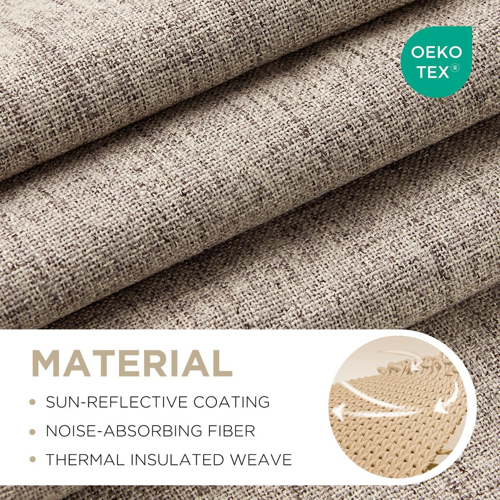 Joydeco Blackout Curtains for Bedroom - 120 Inch Long 100% Light Blocking 2 Panels Set Linen Drapes, Thermal Insulated Room Darkening Curtains, Linen Textured for Living Room, Rod Pocket & Back Tabs