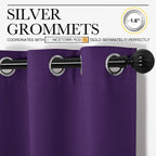 NICETOWN Purple Blackout Curtains 96 inches Long, Niose Reducing and Thermal Insulated Room Darkening Curtains for Girls Bedroom Living Room Window Decoration (55 inches Wide, 2 Panels)