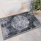 HEBE Washable Area Rug - 2'x3' Non Slip Soft Distressed Medallion Bedroom Boho Living Room Accent Throw Vintage Entry Floor Carpet for Dining Room Bathroom Entryway