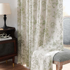 jinchan Floral Linen Blackout Curtains for Bedroom 96 Inches Long