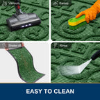 Smiry Front Door Mat Outside Entrance, Low Profile Rubber Doormat, 35x23