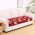 hyha Printed Couch Cushion Covers, Floral Sofa Covers Washable for 3 Cushion Couch, Stretch Pattern Outdoor Cushion Covers for Patio Furniture with Elastic Bottom(Large, Checkered Snowflake)