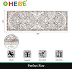 HEBE Hallway Runner Rug 2'x6' Washable Vintage Distressed Area Rugs Non Slip Laundry Rug Runner Boho Floor Carpet Runners for Hallways Entryway Laundry Room Kitchen Bathroom