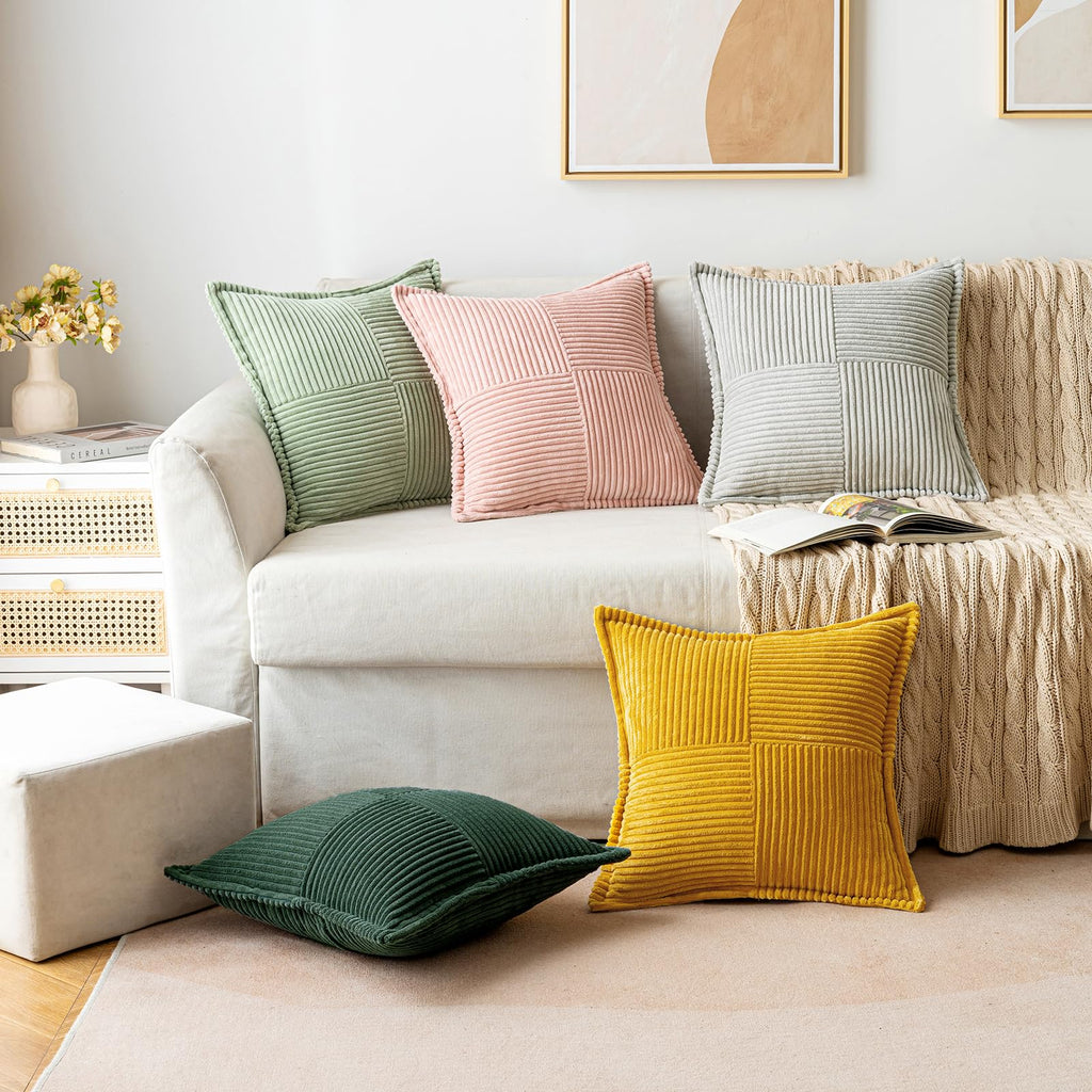 MIULEE Decorative Throw Pillow Covers for Couch 18x18 Inch Dark Green