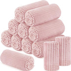Buryeah 12 Pcs Flannel Throw Blanket Bulk 50 x 60 in Sleepover Blanket Outdoor Wedding Throw Lightweight, Oeko-tex Standard 100 Certified for Sofa Homeless Gifts (Light Pink)