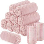 Buryeah 12 Pcs Flannel Blankets Bulk,Fall Outdoor Wedding, Rosewood Pink