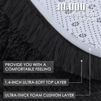 OLANLY Black Round Rugs for Bedroom - Machine Washable, 2 ft Circle Area Rugs for Living Room, Soft and Fluffy Shaggy Carpet for Teen Girls and Boys, Nursery Rooms, Dorms, Home Decor Aesthetic