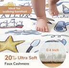 OPPODREAM Nautical Soft Area Rugs 5x7, Washable White Rug with Non Slip Backing, 5 x 7 Faux Cashmere Low-Pile 5x7 Carpet