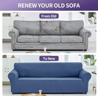 Joccun Stretch Loveseat Couch Cover, Water Repellent Sofa Slipcover for 2 Cushion Couch, Washable Furniture Protector Cover for Living Room