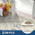 GarveeHome Washable Kitchen Runner 2x6 Non-Slip Floral Carpet Runner for Entryway Indoor Ultra Soft Stain Resistant Long Rugs Farmhouse Floor Mat for Hallways Laundry Bedroom Beige