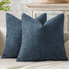 MIULEE Decorative Couch Throw Pillow Covers 18x18 Inch Navy Blue 2 Pack