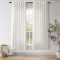 Nanspring Natural Linen Curtains 72 Inches Long for Living Room Country Light Filtering Semi Sheer Curtains Farmhouse Decor Curtain for Bedroom Back Tab and Rod Pocket 52x72, 2 Panels