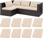 Patio Cushion Covers Outdoor Cushion Covers,Super Elastic Cushion Covers Replacement, Suitable for Outdoor Sofa Patio Couch Cover Replacement (8Pcs,Beige,Cover Only)