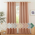 NICETOWN Thick Linen Textured Curtains for Large Windows, Grommet Privacy with Light Filtering Flax Linen Blend Drapes for Bedroom/Living Room, Terracotta, W55 x L108, Set of 2