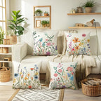 ONFAON Spring Decorations for Home - Spring Pillow Covers 18x18, Outdoor Pillow Covers Springtime Farmhouse Throw Pillow Cover Garden Linen Cushion Case for Home Decor