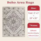 SERISSA 2x3 Washable Non Slip Boho Small Area Rug for Entryway，Earth Tone