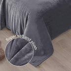Exclusivo Mezcla Fleece Blanket Cal King Size for Bed, Super Soft and Warm, All Season, Cozy, Plush, Lightweight, 120x120 Inches, Dark Grey
