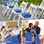 Buryeah 12 Pcs Flannel Throw Blanket Bulk 50 x 60 in Sleepover Blanket Outdoor Wedding Throw Lightweight, Oeko-tex Standard 100 Certified for Sofa Homeless Gifts (Sapphire Blue)