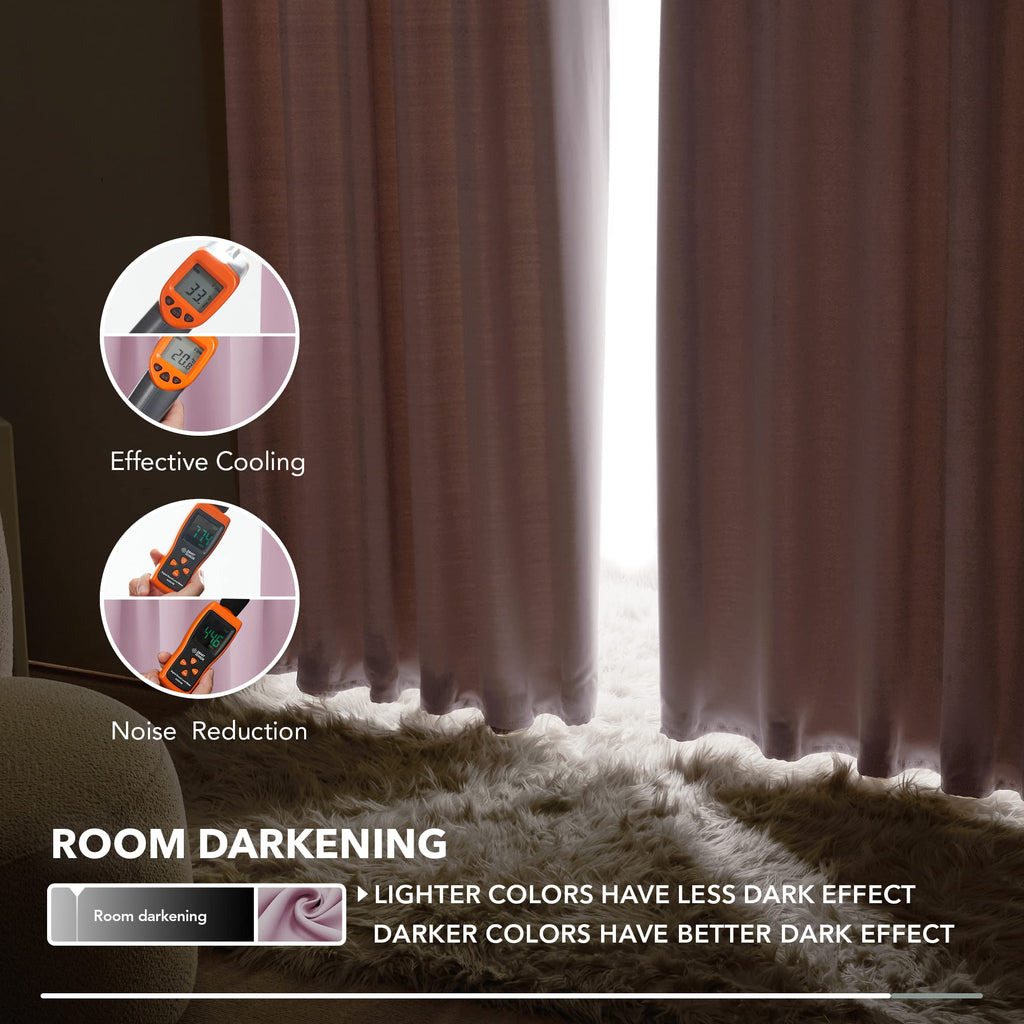 Deconovo Blackout Curtains for Bedroom, Living Room Curtains 63 Inches Long