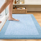 48x32 Large Bathroom Rugs Washable Non Slip, Light Blue Bath Mat for Bathroom Floor Tub, Soft Absorbent Quick Dry Mats for Shower, Bathtub,Home Decor