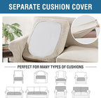 H.VERSAILTEX 3 Piece Stretch Sofa Covers for 2 Cushion Sofa Couch Covers for Living Room Sofa Slipcovers (Base Cover Plus 2 Seat Cushion Covers) Thicker Jacquard Fabric(Large Sofa, Island Fossi)