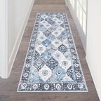 HEBE Hallway Runner Rug 2'x5' Washable Vintage Distressed Area Rugs Non Slip Laundry Rug Runner Boho Floor Carpet Runners for Hallways Entryway Laundry Room Kitchen Bathroom