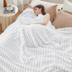 Bedsure Soft Cal King Size Blanket for Bed Bright White 102"x96"