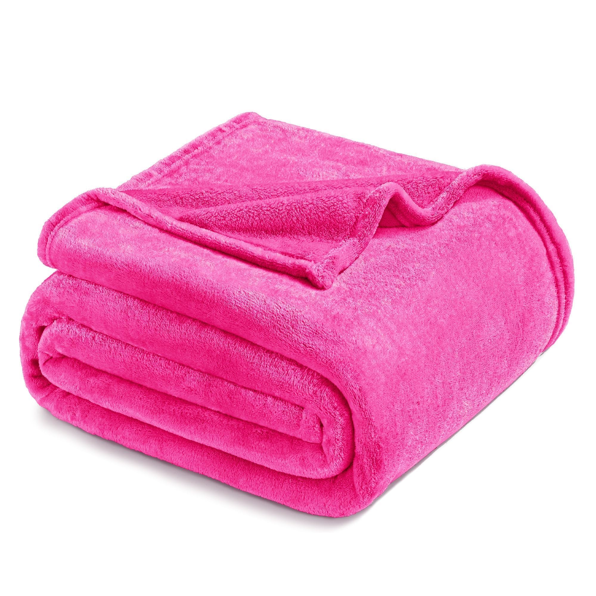 Exclusivo Mezcla Soft Fleece Blanket Queen Size for Bed, Hot Pink