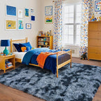 Pionblank Large Rug for Living Room 6x9 Feet, Modern Soft Shag Area Rug, Plush Fuzzy Carpet for Bedroom Girls Boys Room Home Nursery Teens Dorm Decor, Blue Grey