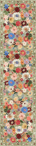 Rug for Hallways Kitchen Rug 3x7, Non Slip Washable Rugs with Rubber Backing Soft Floral Carpet Runner for Hallways, Kitchen, Laundry, Bedroom, Bathroom(3 x 7, Green Garden)