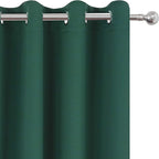 LEMOMO Dark Green Thermal Blackout Curtains/52 x 95 Inch/Set of 2 Panels Room Darkening Curtains for Bedroom