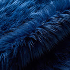 EasyJoy Ultra Soft Fluffy Shaggy Area Rug Faux Fur Rug Chair Cover Seat Pad Fuzzy Area Rug for Bedroom Floor Sofa Living Room (2 x 3 ft Sheepskin, Dark Blue)
