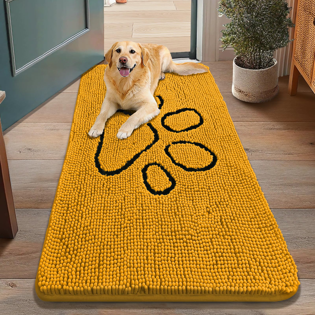 Smiry Dog Door Mat for Muddy Paws, Absorbent Non Slip Dirt Trapper, 48x30