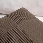 Fancy Homi 2 Packs Dark Brown Lumbar Decorative Throw Pillow Covers 16x28 Inch for Living Room Couch Bed, Rustic Farmhouse Boho Home Decor, Soft Striped Corduroy Rectangle Accent Cushion Case 40x70 cm
