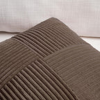 Fancy Homi 2 Packs Dark Brown Lumbar Decorative Throw Pillow Covers 14x22 Inch for Living Room Couch Bed, Rustic Farmhouse Boho Home Decor, Soft Striped Corduroy Rectangle Accent Cushion Case 35x55 cm
