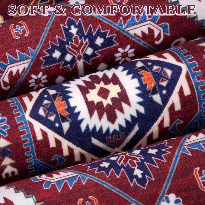 SERISSA 5x7 Washable Non Slip Boho Area Rug for Living Room