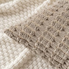 MIULEE Pack of 2 Corduroy Decorative Throw Pillow Covers 18x18 Inch Soft Boho Striped Pillow Covers Modern Farmhouse Home Decor for Sofa Living Room Couch Bed Light Brown