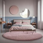 Ophanie Round Rugs 6Ft Pink Circle Area Rug, Fuzzy Bedroom Carpet, Large Shag Plush Floor Kawaii Christmas Living Room Rugs 6 foot,Cute Room Decor for Kids Teen Girls Baby Home Decor Aesthetic,Nursery