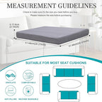 12Pcs Stretch Patio Cushion Covers,Outdoor Couch Covers Replacement,Outdoor Couch & Sofa Slipcovers,for Patio Furniture Cushion Covers,Washable Reusable Furniture Protector (Grey,Cover Only)