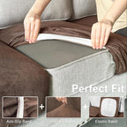 Leather Look Couch Cushion Covers Sofa Seat Slipcovers Sets Couches Furniture Protector for Sectional Armchair Loveseat Pets Kids Stretch Spandex Fabric (2 Cushion Loveseat, Brown)