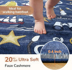 OPPODREAM Nautical Soft Area Rugs 5x7, Washable Dark Blue Rug with Non Slip Backing, 5 x 7 Faux Cashmere Low-Pile 5x7 Carpet