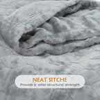 TOONOW Fleece Bed Blanket Queen Size 90x90 inches, Super Soft Fluffy Fuzzy Plush Blanket Geometric Pattern Cozy Microfiber Flannel Blankets for Couch, Bed, Sofa, Light Grey