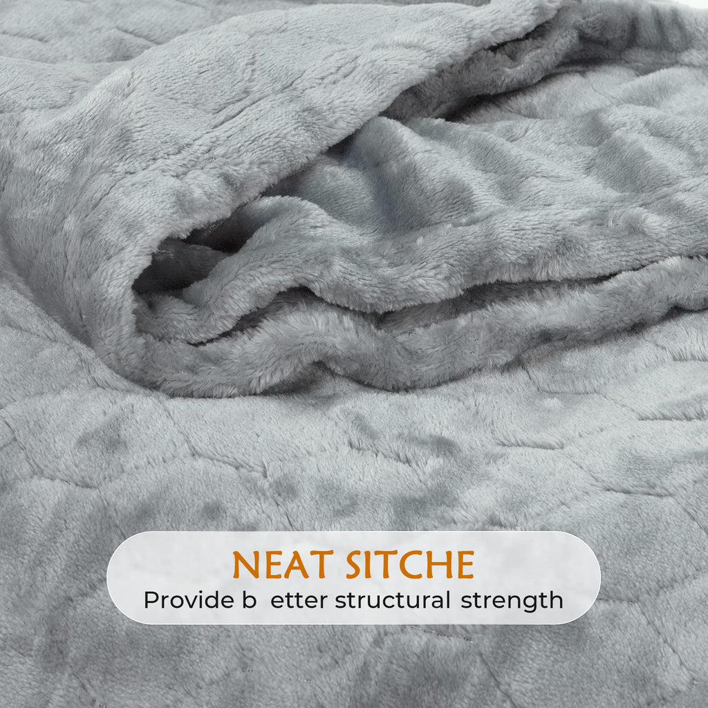 TOONOW Fleece Blanket Super Soft Cozy Throw Blanket 50" x 60", Lightweight Fuzzy Comfy Textured Flannel Blanket Warm Plush Throw Blankets for Couch, Sofa, Bed, Light Grey